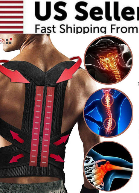 Adjustable Posture Corrector Low Back Support Shoulder Brace Belt For