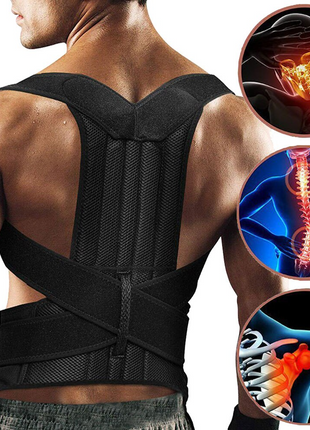 Adjustable Posture Corrector Low Back Support Shoulder Brace Belt For