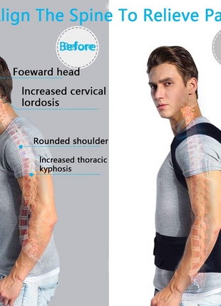 Adjustable Posture Corrector Low Back Support Shoulder Brace Belt For