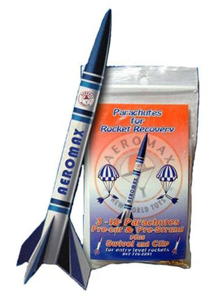 Aeromax A318P 18in Plastic Parachute 3-Pack Rocket Recovery