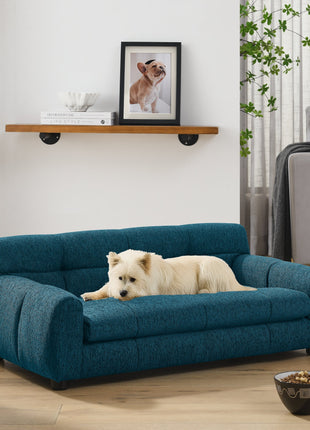 Soft and comfortable pet sofa with backrest and armrests, suitable for