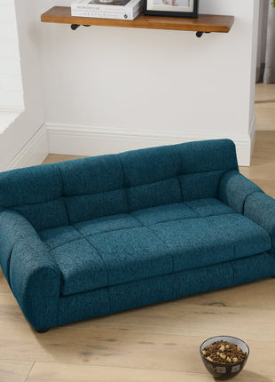 Soft and comfortable pet sofa with backrest and armrests, suitable for