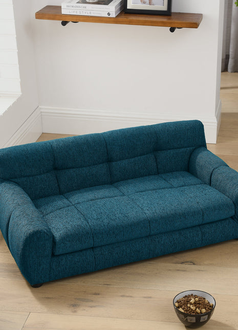 Soft and comfortable pet sofa with backrest and armrests, suitable for
