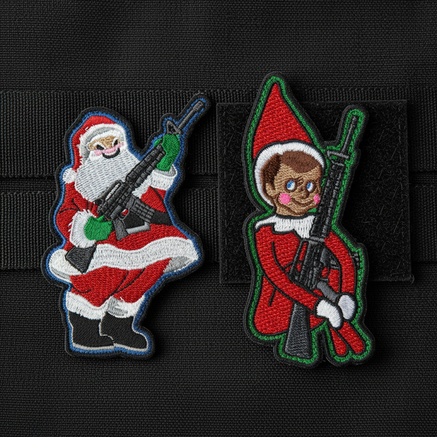 Santa Elf Tactical Patches Banner
