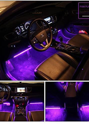 RGB Car LED Light Strips, Sound Activated with Remote Control, 48