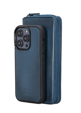 Apple iPhone 14 Series Detachable and Zipper Leather Wallet Case - PMW