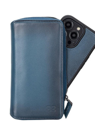 Apple iPhone 14 Series Detachable and Zipper Leather Wallet Case - PMW