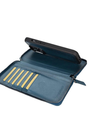 Apple iPhone 14 Series Detachable and Zipper Leather Wallet Case - PMW