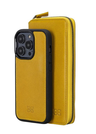 Apple iPhone 14 Series Detachable and Zipper Leather Wallet Case - PMW