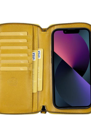 Apple iPhone 14 Series Detachable and Zipper Leather Wallet Case - PMW