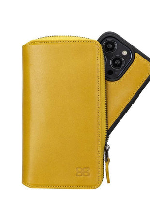 Apple iPhone 14 Series Detachable and Zipper Leather Wallet Case - PMW