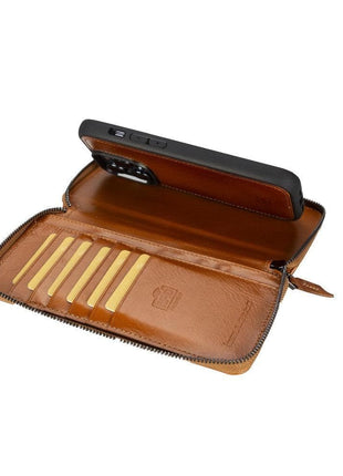 Apple iPhone 14 Series Detachable and Zipper Leather Wallet Case - PMW