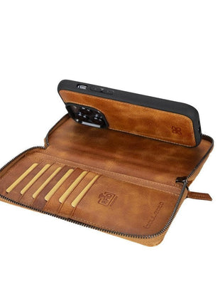 Apple iPhone 14 Series Detachable and Zipper Leather Wallet Case - PMW