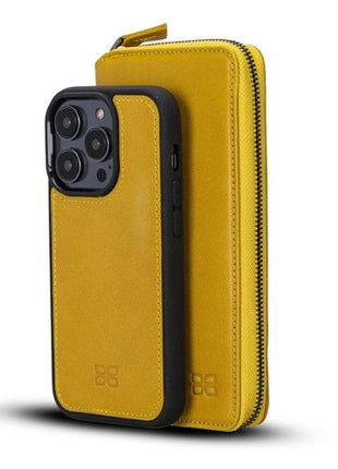 Apple iPhone 14 Series Detachable and Zipper Leather Wallet Case - PMW