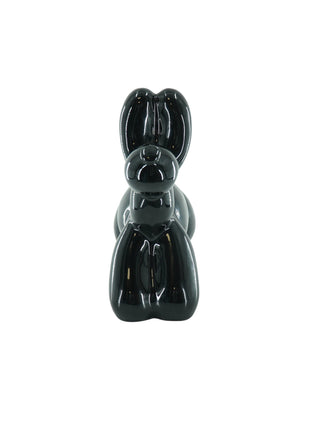Ornament- Money Bank Balloon Dog- Ceramics- Black-17x7x17cm