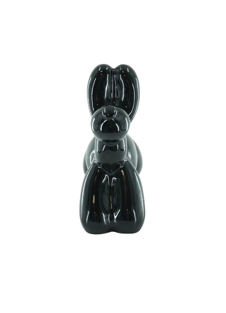 Ornament- Money Bank Balloon Dog- Ceramics- Black-17x7x17cm