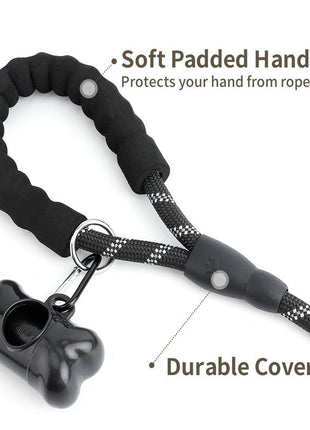 5 FT Leash With Comfortable Padded Handle and Reflective Threads
