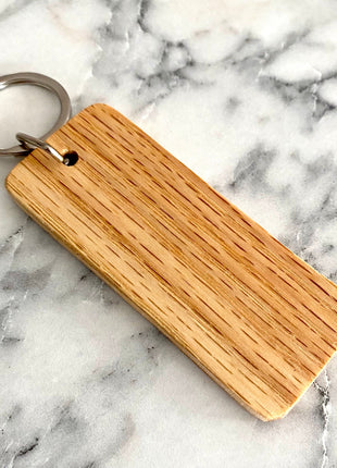 Personalized "Lost Keys" Engraved Wood Keychain