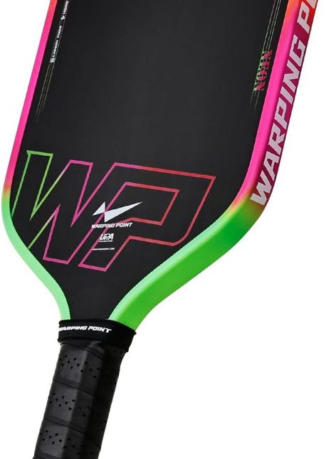 Neon Pickleball Paddle 16mm Core in Green, Pink & Orange Warping Point