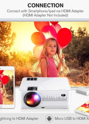 LCD Video Projector with Carrying Case HD Projector Mini Projector