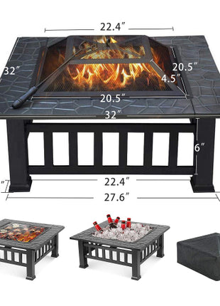 Upland Charcoal Fire Pit Ice Pit Outdoor Fire Pit with Cover