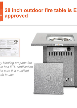 28" Outdoor Propane Gas Fire Pit Table Patio Firepits Fireplace