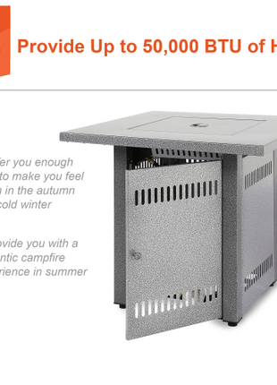 28" Outdoor Propane Gas Fire Pit Table Patio Firepits Fireplace