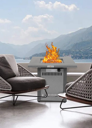 28" Outdoor Propane Gas Fire Pit Table Patio Firepits Fireplace