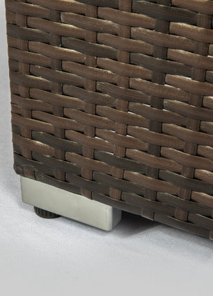 Elegant Rectangular Rattan Fire Pit Table