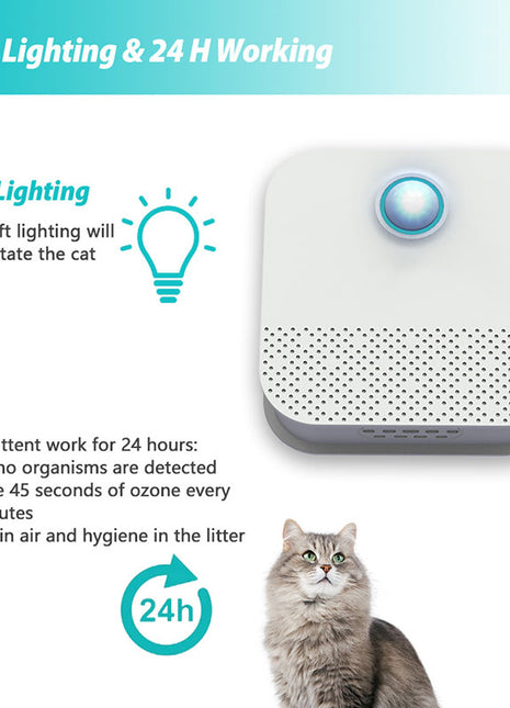 Smart Cat Odor Purifier for Cat Litter Box Deodorizer Dog Air Cleaner