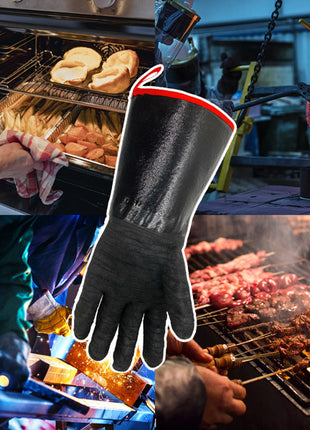 14"  Oven Gloves Smoke Resistant BBQ Grill Gloves Fire Resistant