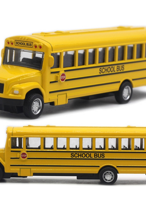 Alloy Inertial School Bus Model Car Model For Gifts Kids Boy Toys
