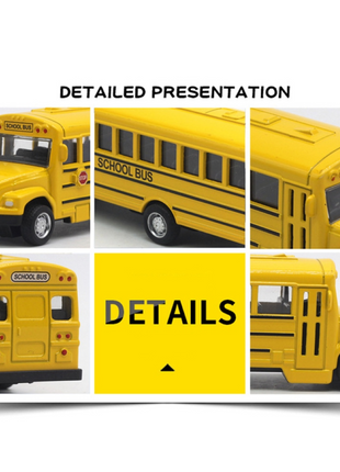 Alloy Inertial School Bus Model Car Model For Gifts Kids Boy Toys