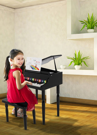 Wooden Toys 30-key Children's Wooden Piano with Music Stand