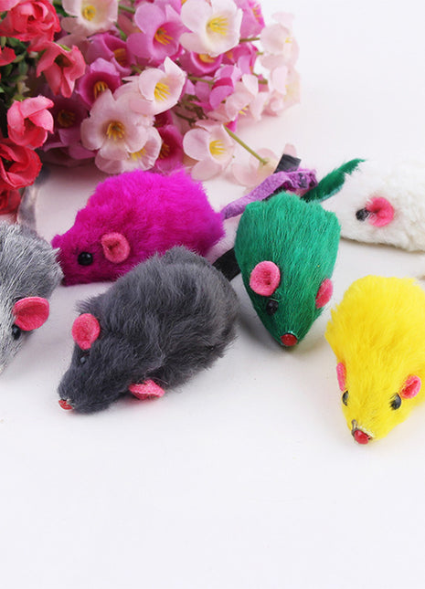 10 PCS PLUSH MOUSE CAT TOYS (Random Color)