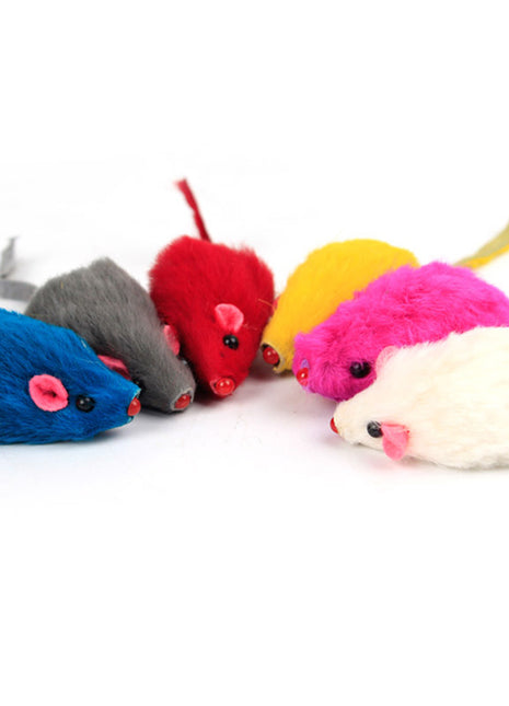 10 PCS PLUSH MOUSE CAT TOYS (Random Color)