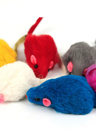 10 PCS PLUSH MOUSE CAT TOYS (Random Color)
