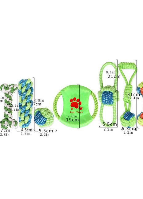 Fast Shipping 9 pcs Braided Cotton Rope Chew Toys