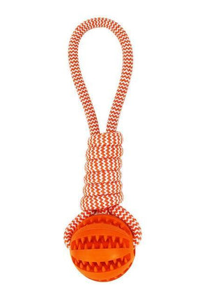 Durable Rubber Ball Chew Toy with Cotton Rope
