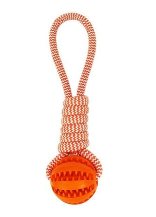 Durable Rubber Ball Chew Toy with Cotton Rope