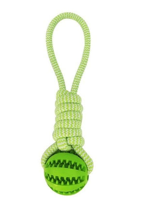 Durable Rubber Ball Chew Toy with Cotton Rope