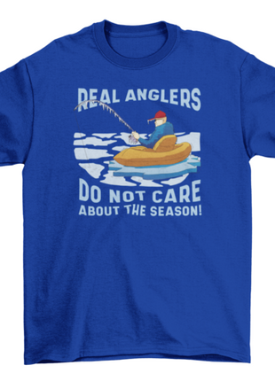 Man fishing in winter t-shirt