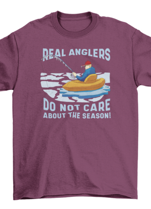 Man fishing in winter t-shirt