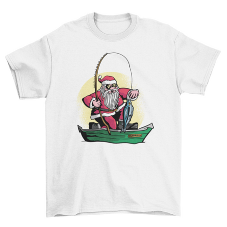 Fishing santa t-shirt