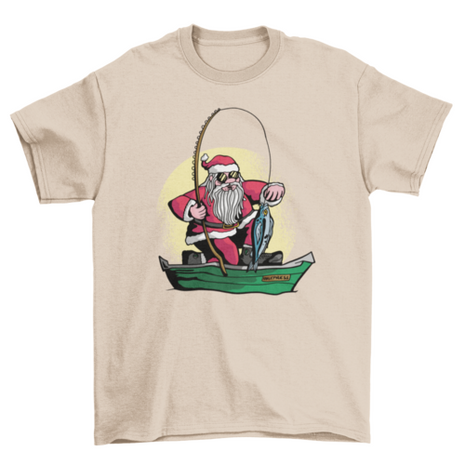 Fishing santa t-shirt