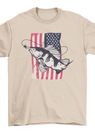 American flag fishing t-shirt