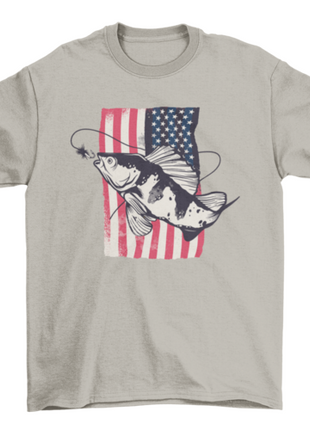 American flag fishing t-shirt