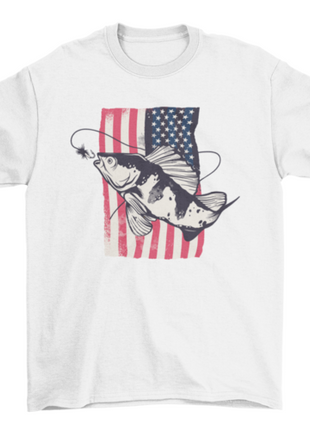 American flag fishing t-shirt