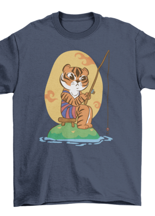 Cartoon tiger fishing t-shirt