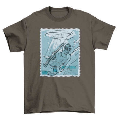 Man fishing underwater t-shirt